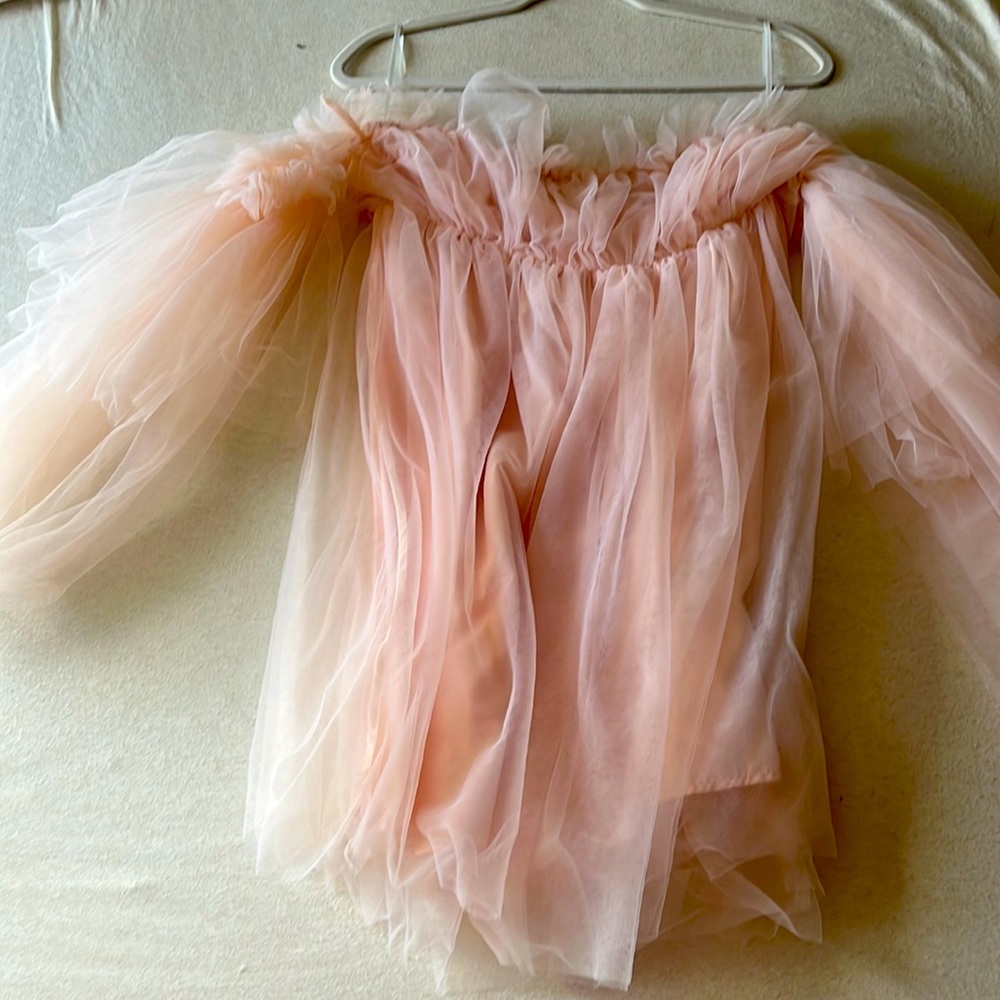 Baby pink, tulle mini dress. Size large